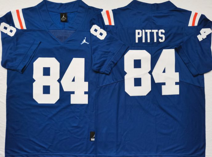 Men Florida Gators 84 Pitts Blue 2025 NCAA Jersey style 1